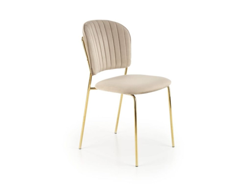 Krzesło tapicerowane K499 VELVET beżowe 841086