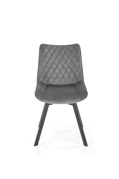 Krzesło tapicerowane K520 VELVET szare obracane 865230