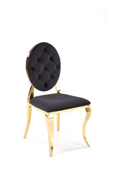 Krzesło tapicerowane K556 VELVET czarne/złote 865167