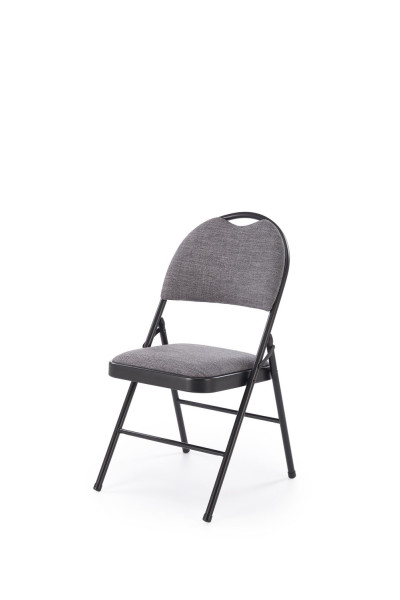 Krzesło tapicerowane K566 szare/czarne składane 865210