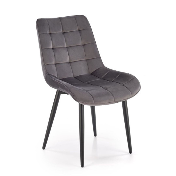Krzesło tapicerowane K580 VELVET szare 841080