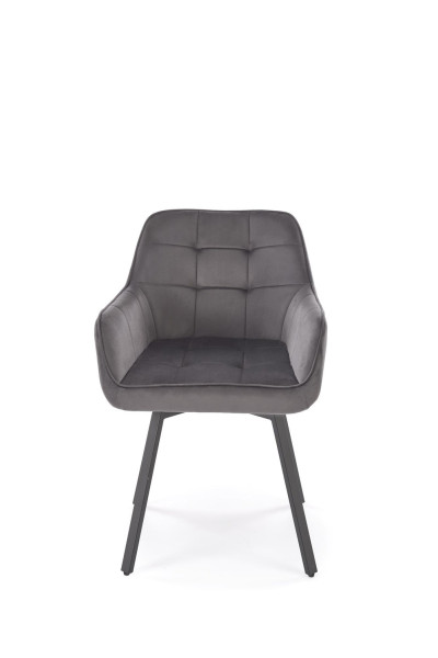 Krzesło tapicerowane K588 VELVET szare obracane 858991