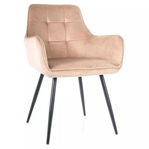 Krzesło tapicerowane LEMON VELVET beżowe 924445 Krzesło tapicerowane LEMON VELVET beżowe 924445