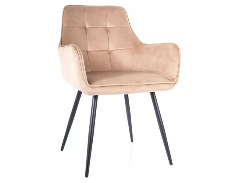 Krzesło tapicerowane LEMON VELVET beżowe 924445