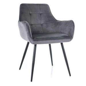 Krzesło tapicerowane LEMON VELVET szare 924449 Krzesło tapicerowane LEMON VELVET szare 924449