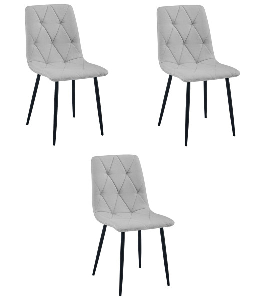 Krzesło tapicerowane LIBRA jasnoszare eleganckie do kuchni jadalni x3 881759