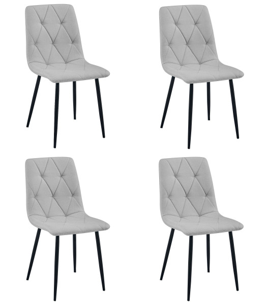 Krzesło tapicerowane LIBRA jasnoszare eleganckie do kuchni jadalni x4 879307