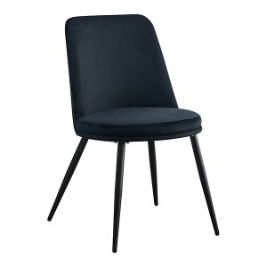 Krzesło tapicerowane Mapano welurowe czarne 413075