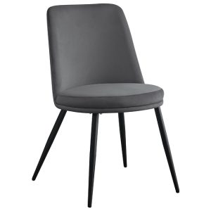 Krzesło tapicerowane Mapano welurowe szare 413077