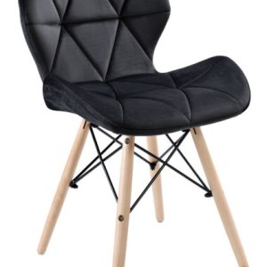 Krzesło tapicerowane MURET VELVET – aksamitny czarny 335009 Krzesło tapicerowane MURET VELVET – aksamitny czarny 335009
