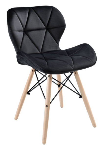 Krzesło tapicerowane MURET VELVET - aksamitny czarny 335009