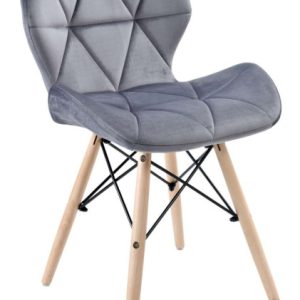Krzesło tapicerowane MURET VELVET – aksamitny grafitowy 335011