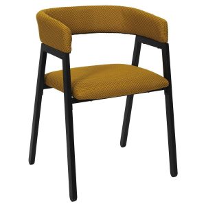 Krzesło tapicerowane Nesto 3D miodowe czarna metalowa rama nowoczesne 1005165 Krzesło tapicerowane Nesto 3D miodowe czarna metalowa rama nowoczesne 1005165