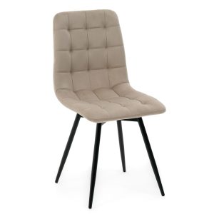 Krzesło tapicerowane obrotowe pikowane do salonu ARCO ciemnobeżowy welur 983647 Krzesło tapicerowane obrotowe pikowane do salonu ARCO ciemnobeżowy welur 983647