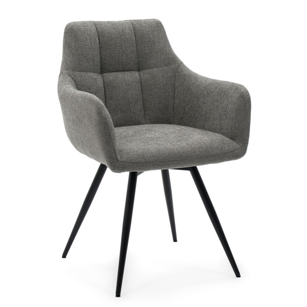Krzesło tapicerowane obrotowe szenilowe do salonu LUGANO szare 937475