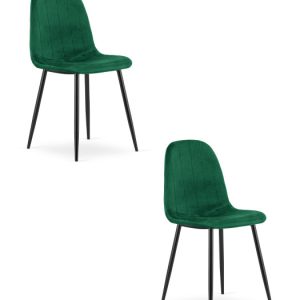 Krzesło tapicerowane PADVA zielone welur czarne nogi do kuchni 2 szt. 970142 Krzesło tapicerowane PADVA zielone welur czarne nogi do kuchni 2 szt. 970142
