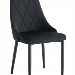 Krzesło tapicerowane salon welurowe stylowe glamour Eva KT201 czarne 763801 Krzesło tapicerowane salon welurowe stylowe glamour Eva KT201 czarne 763801