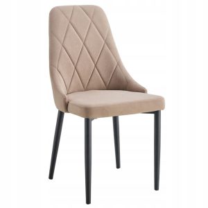 Krzesło tapicerowane salon welurowe stylowe glamour Eva KT201 taupe 763796 Krzesło tapicerowane salon welurowe stylowe glamour Eva KT201 taupe 763796