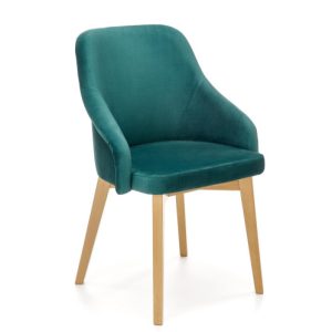 Krzesło tapicerowane TOLEDO 2 VELVET ciemnozielone/dąb miodo 865207 Krzesło tapicerowane TOLEDO 2 VELVET ciemnozielone/dąb miodo 865207