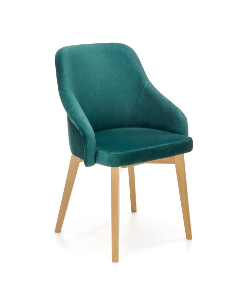 Krzesło tapicerowane TOLEDO 2 VELVET ciemnozielone/dąb miodo 865207
