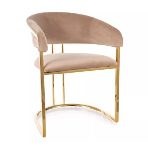 Krzesło tapicerowane TULIPE VELVET beżowe 946516