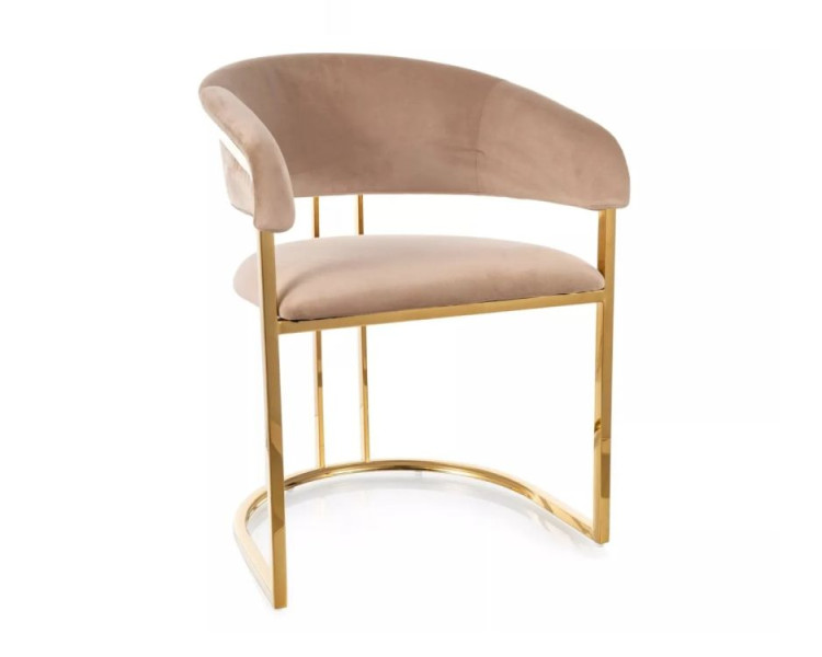 Krzesło tapicerowane TULIPE VELVET beżowe 946516