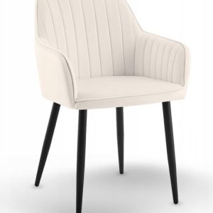 Krzesło tapicerowane velvet beżowe MARIA3 paski loft glamour do salonu 927512