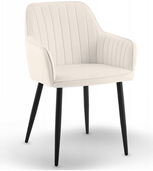 Krzesło tapicerowane velvet beżowe MARIA3 paski loft glamour do salonu 927512