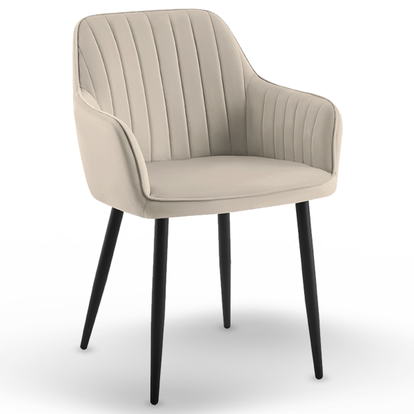Krzesło tapicerowane velvet taupe MARIA3 paski loft glamour do salonu 927498