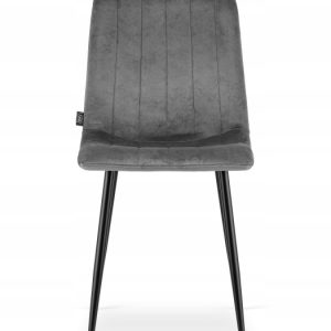 Krzesło Tapicerowane Welur Velvet Do Salonu Kuchni Jadalni Szare Simple 958380 Krzesło Tapicerowane Welur Velvet Do Salonu Kuchni Jadalni Szare Simple 958380