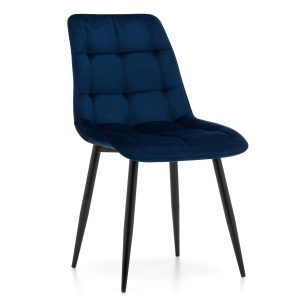 Krzesło tapicerowane welurowe CHIC velvet aksamit granatowy 184831 Krzesło tapicerowane welurowe CHIC velvet aksamit granatowy 184831
