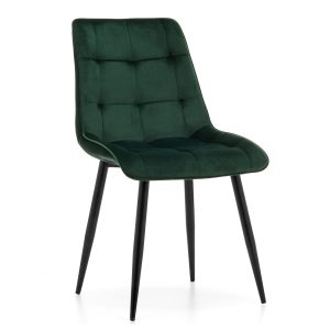 Krzesło tapicerowane welurowe CHIC velvet aksamit zielony 182319 Krzesło tapicerowane welurowe CHIC velvet aksamit zielony 182319