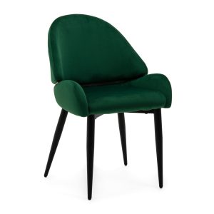 Krzesło tapicerowane welurowe do salonu BERGAMO zielone 480375 Krzesło tapicerowane welurowe do salonu BERGAMO zielone 480375