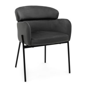 Krzesło tapicerowane welurowe do salonu BOLZANO szare 713160 Krzesło tapicerowane welurowe do salonu BOLZANO szare 713160