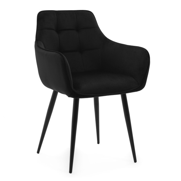 Krzesło tapicerowane welurowe GALLO velvet czarny 325998