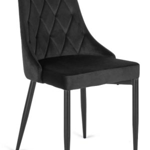 Krzesło Tapicerowane Welurowe Glamour Do Jadalni Kuchni Salonu CORK Czarne 104697 Krzesło Tapicerowane Welurowe Glamour Do Jadalni Kuchni Salonu CORK Czarne 104697