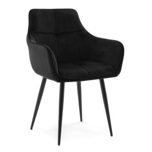 Krzesło tapicerowane welurowe QUATTRO velvet aksamit czarny 217387 Krzesło tapicerowane welurowe QUATTRO velvet aksamit czarny 217387