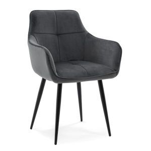 Krzesło tapicerowane welurowe QUATTRO velvet aksamit szary 217384 Krzesło tapicerowane welurowe QUATTRO velvet aksamit szary 217384