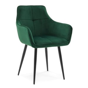 Krzesło tapicerowane welurowe QUATTRO velvet aksamit zielony 217385 Krzesło tapicerowane welurowe QUATTRO velvet aksamit zielony 217385