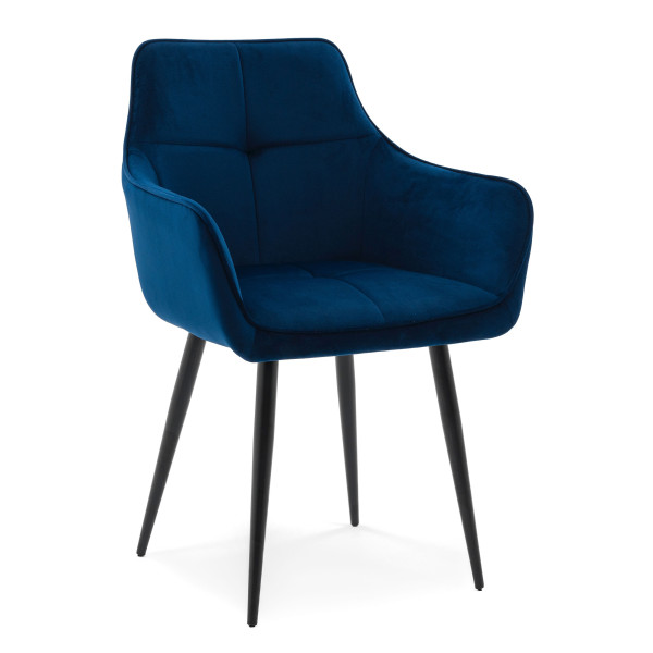 Krzesło tapicerowane welurowe QUATTRO velvet granatowy 217389