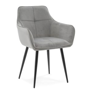 Krzesło tapicerowane welurowe QUATTRO velvet jasnoszary 217390 Krzesło tapicerowane welurowe QUATTRO velvet jasnoszary 217390