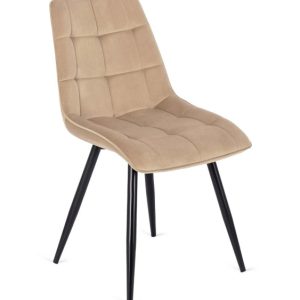 Krzesło Tapicerowane Welurowe Velvet Do Jadalni Salonu Kuchni Loft RIO Beż 115477 Krzesło Tapicerowane Welurowe Velvet Do Jadalni Salonu Kuchni Loft RIO Beż 115477