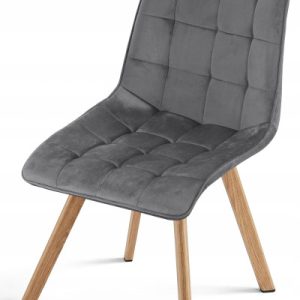 Krzesło Tapicerowane Welurowe Velvet Do Salonu Kuchni Jadalni Avila Szare 1030704 Krzesło Tapicerowane Welurowe Velvet Do Salonu Kuchni Jadalni Avila Szare 1030704