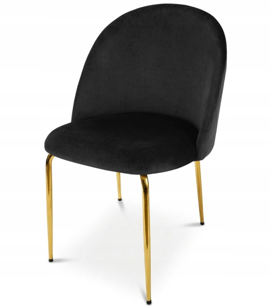 Krzesło Tapicerowane Welurowe Velvet Do Salonu Kuchni Jadalni Bling Czarne 1046342