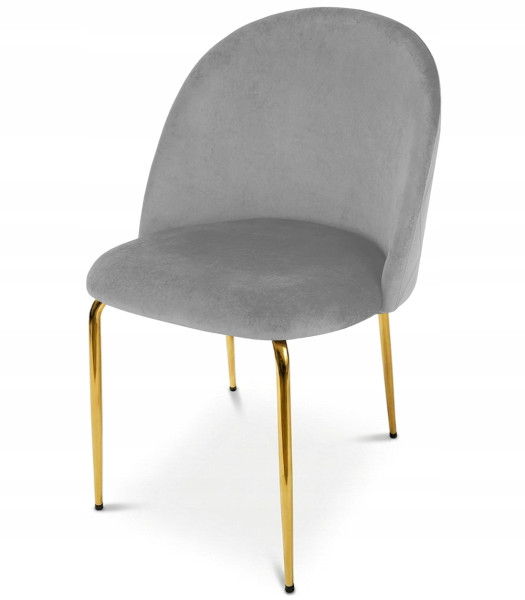 Krzesło Tapicerowane Welurowe Velvet Do Salonu Kuchni Jadalni Bling Szare 1046343