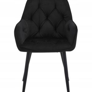 Krzesło Tapicerowane Welurowe Velvet Do Salonu Kuchni Jadalni Czarne Luna 958366 Krzesło Tapicerowane Welurowe Velvet Do Salonu Kuchni Jadalni Czarne Luna 958366