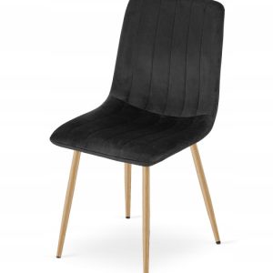 Krzesło Tapicerowane Welurowe Velvet Do Salonu Kuchni Jadalni Czarne Simple 958365 Krzesło Tapicerowane Welurowe Velvet Do Salonu Kuchni Jadalni Czarne Simple 958365