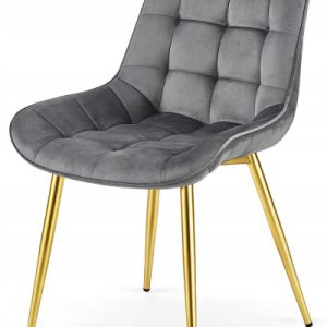 Krzesło Tapicerowane Welurowe Velvet Do Salonu Kuchni Jadalni Erba Szare 1022920 Krzesło Tapicerowane Welurowe Velvet Do Salonu Kuchni Jadalni Erba Szare 1022920