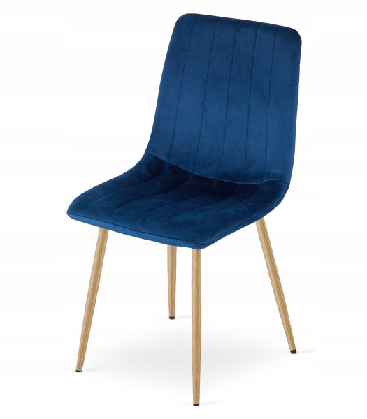 Krzesło Tapicerowane Welurowe Velvet Do Salonu Kuchni Jadalni Granat Simple 958375