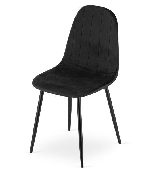 Krzesło Tapicerowane Welurowe Velvet Do Salonu Kuchni Jadalni Roka Czarne 1022938